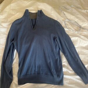 Men's Blue Half-Zip Sweater